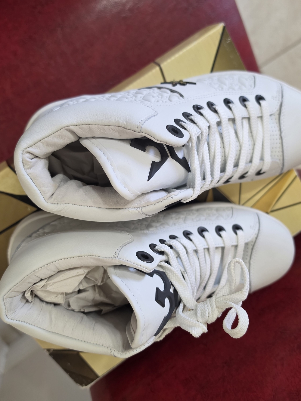 Miggy-High-Top White Leather Men’s Sneakers